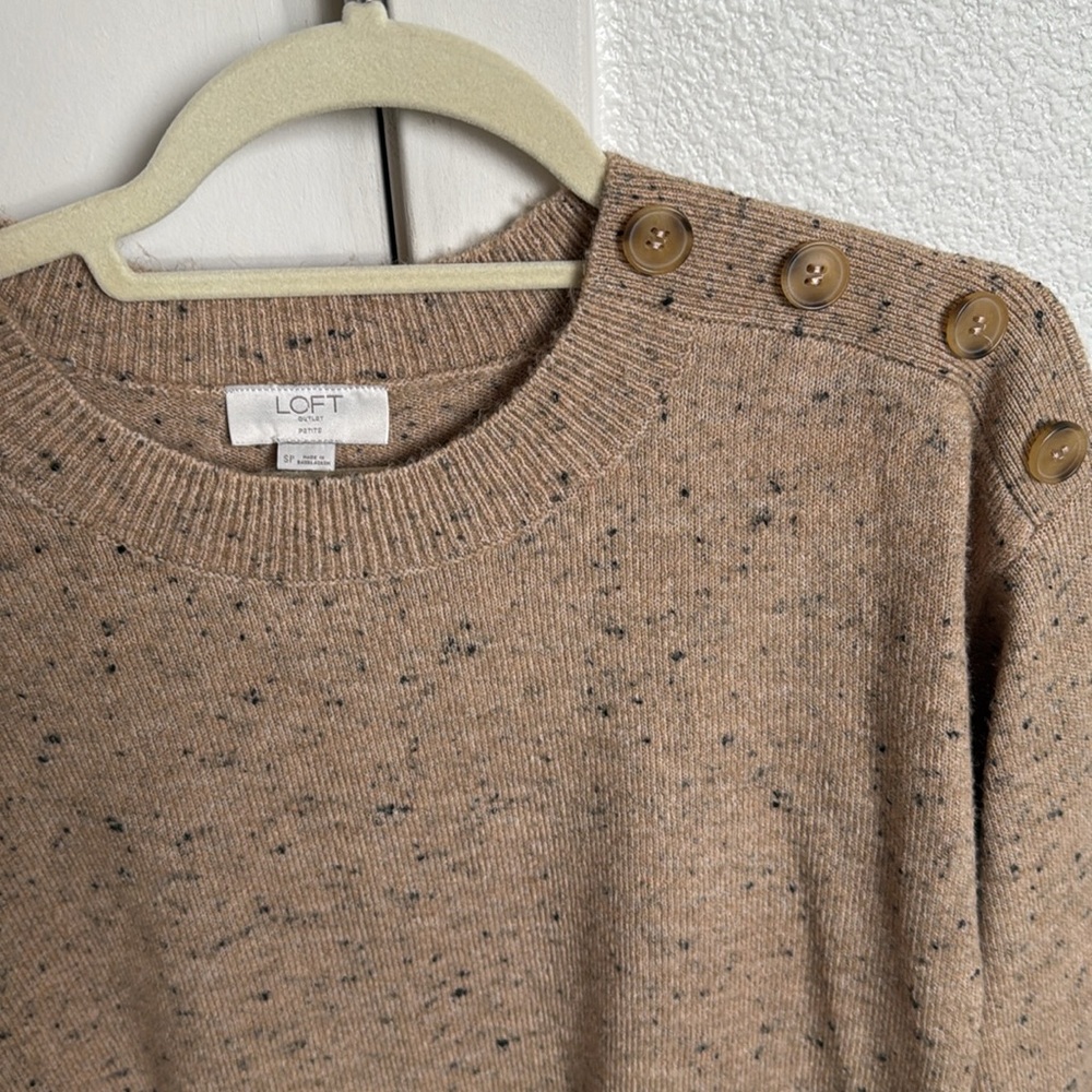 LOFT Outlet Petite Button Sweater - Picture 2 of 3